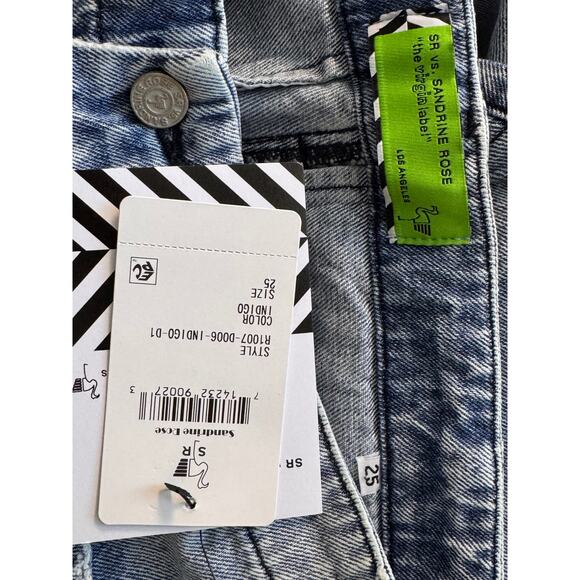 NEW Sandrine Rose X Free People Women's High Waist Patch Jeans Size 25 - Picture 7 of 8